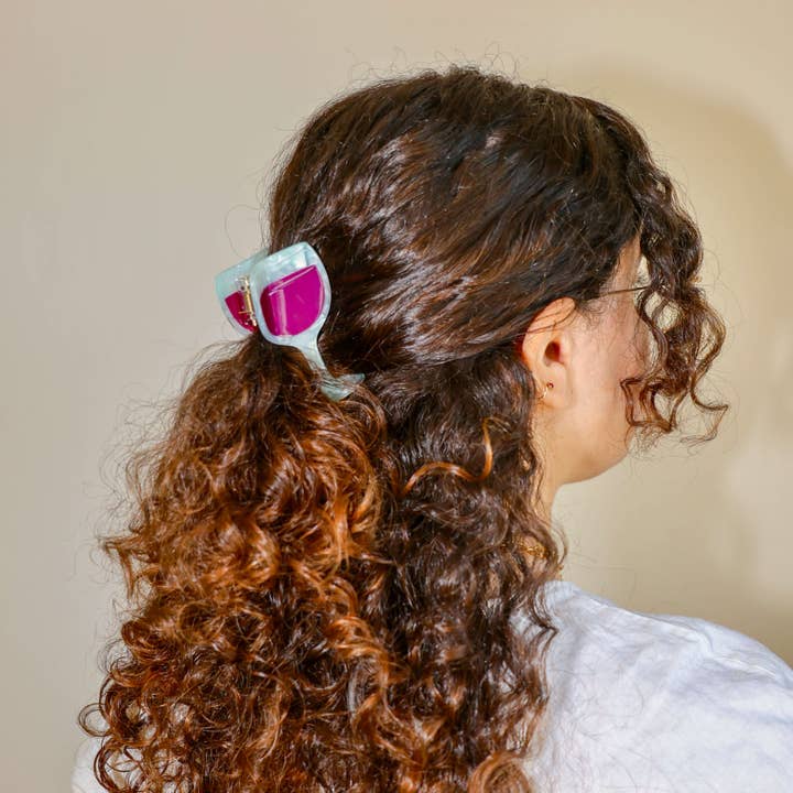 Midi Red Wine Glass Hair Claw Clip - Image 2