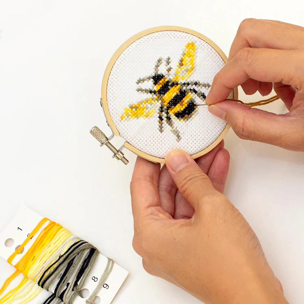 Mini Cross Stitch Embroidery Kit - Bee - Image 2