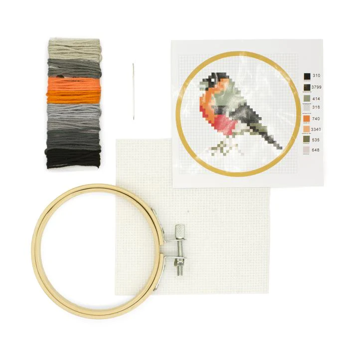 Mini Cross Stitch Embroidery Kit - Bird - Image 2