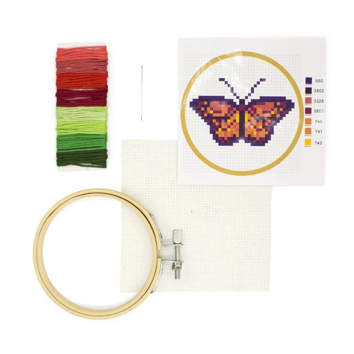 Mini Cross Stitch Embroidery Kit - Butterfly - Image 2