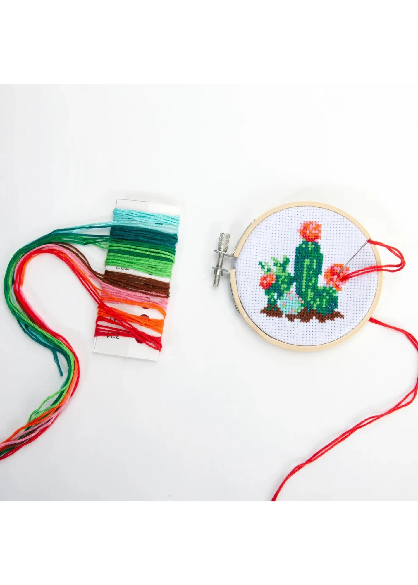 Mini Cross Stitch Embroidery Kit - Cactus - Image 2