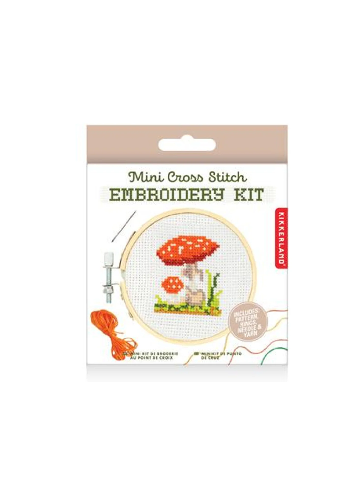 Mini Cross Stitch Embroidery Kit - Mushroom