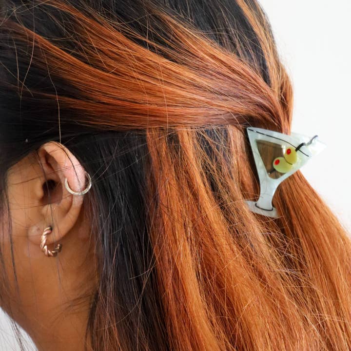 Mini Martini Hair Claw Clip - Image 2