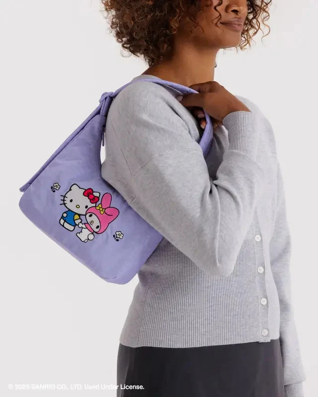 Mini Nylon Shoulder Bag- Embroidered Hello Kitty & My Melody - Image 5