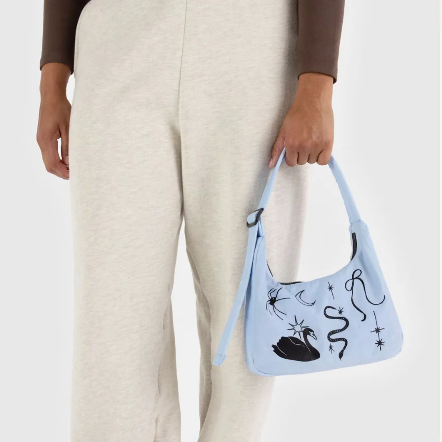 Mini Nylon Shoulder Bag - Embroidered Ballet Icons - Image 3