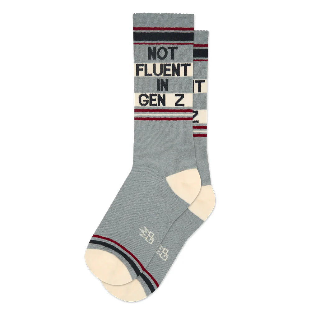 Not Fluent In Gen Z Gym Crew Socks