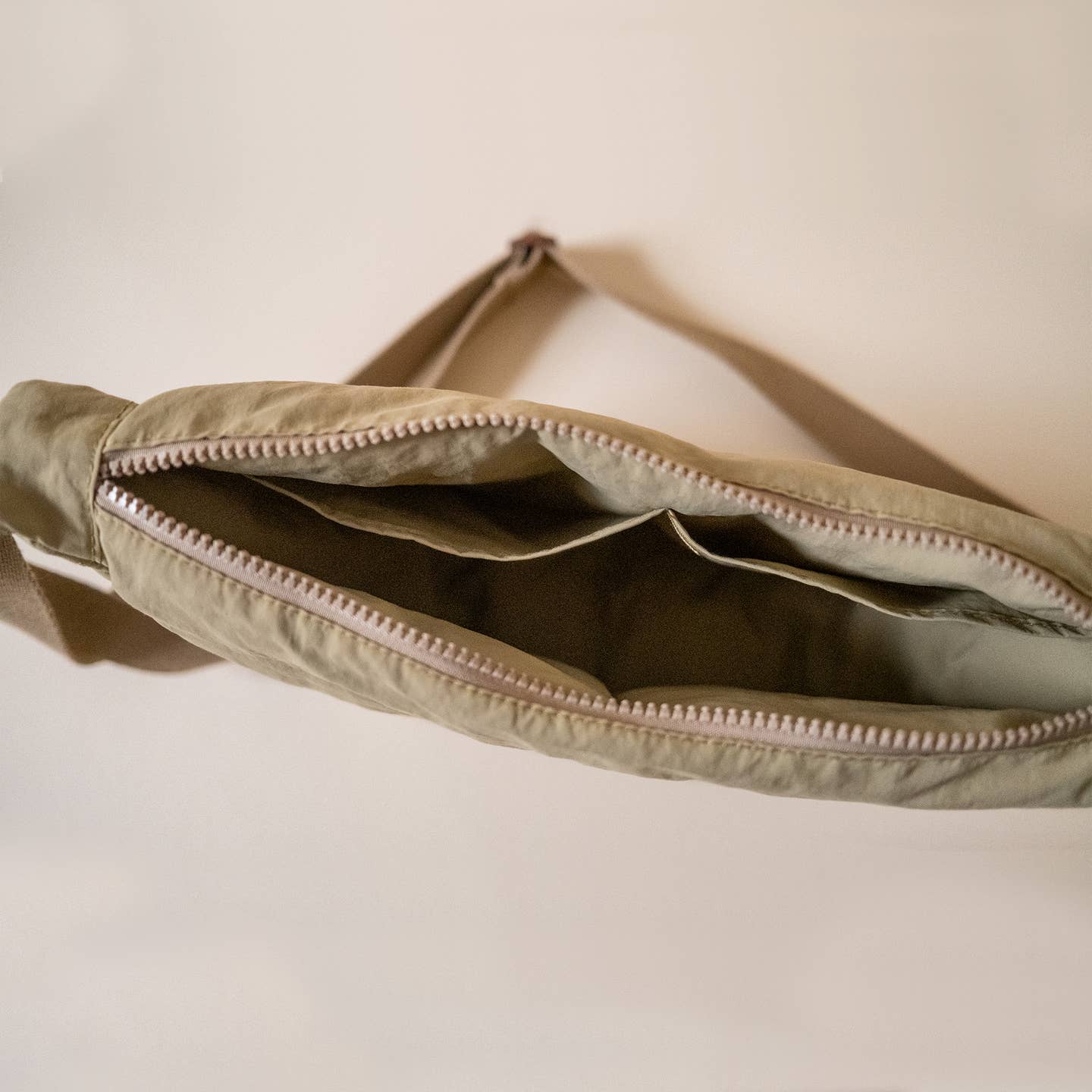 Nylon Embroidered Sling Bag- Eucalyptus - Image 2