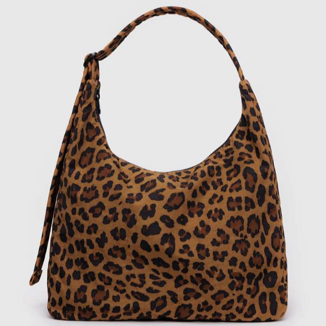 Nylon Shoulder Bag- Leopard