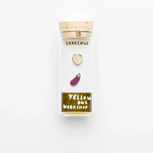 Peach and Eggplant Earrings - Image 2