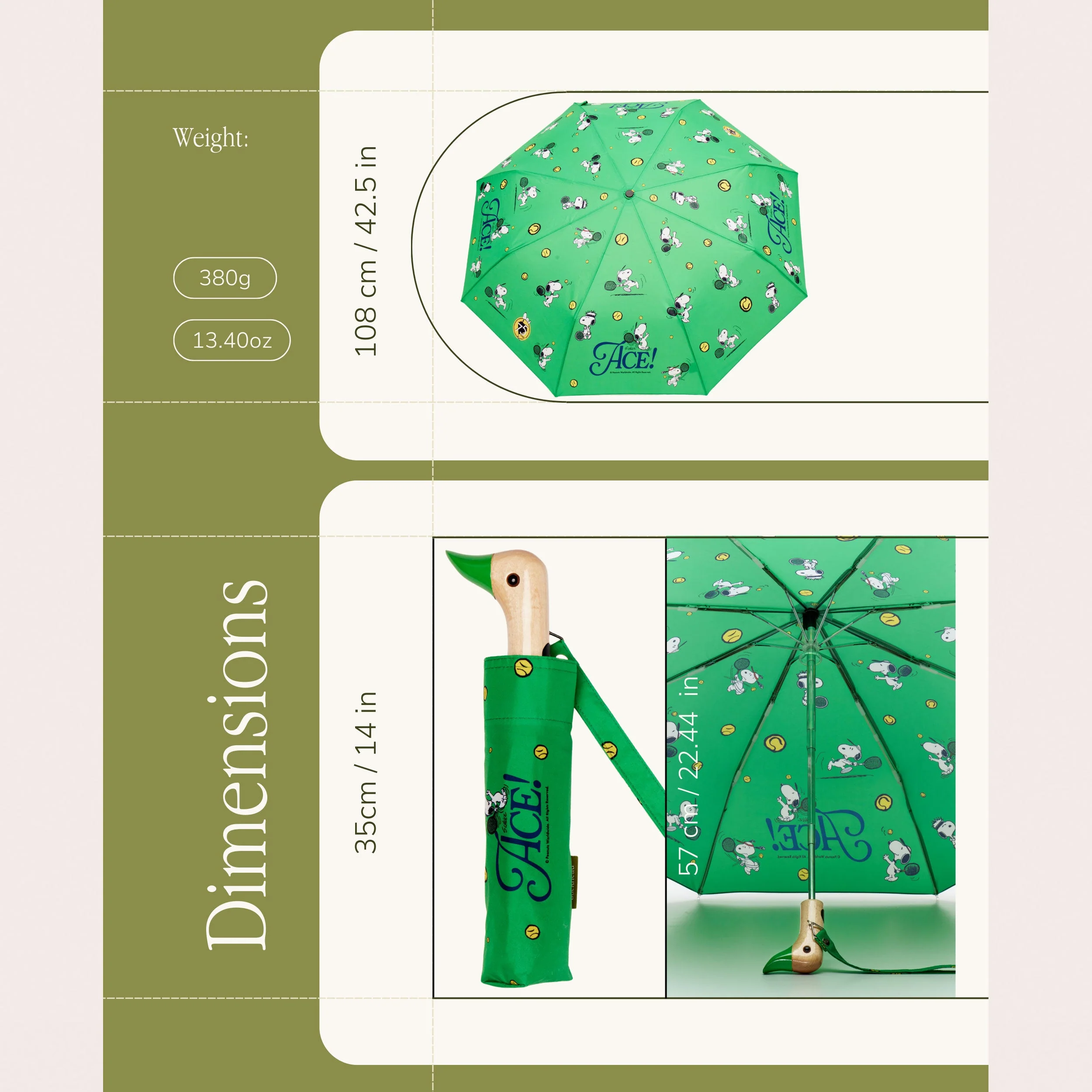 Peanuts Snoopy Ace Duckhead Umbrella - Image 7
