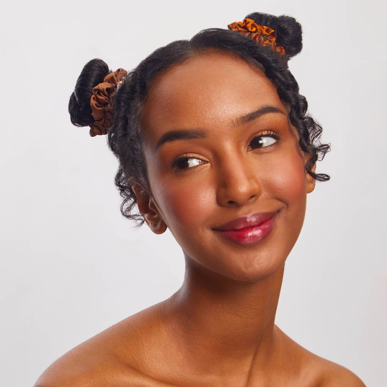 Petite Satin Scrunchies Set of 5- Sedona - Image 2
