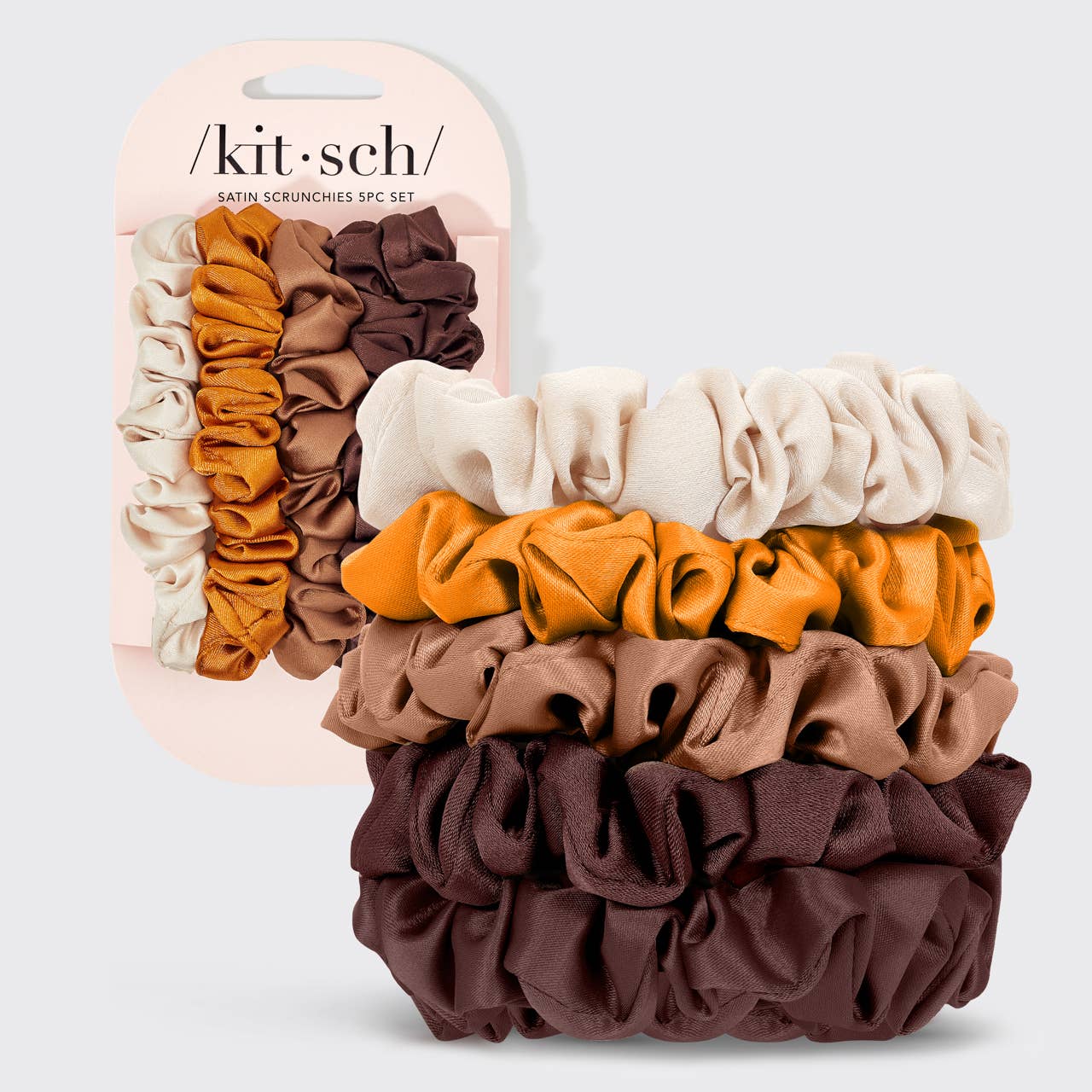 Petite Satin Scrunchies Set of 5- Sedona - Image 3