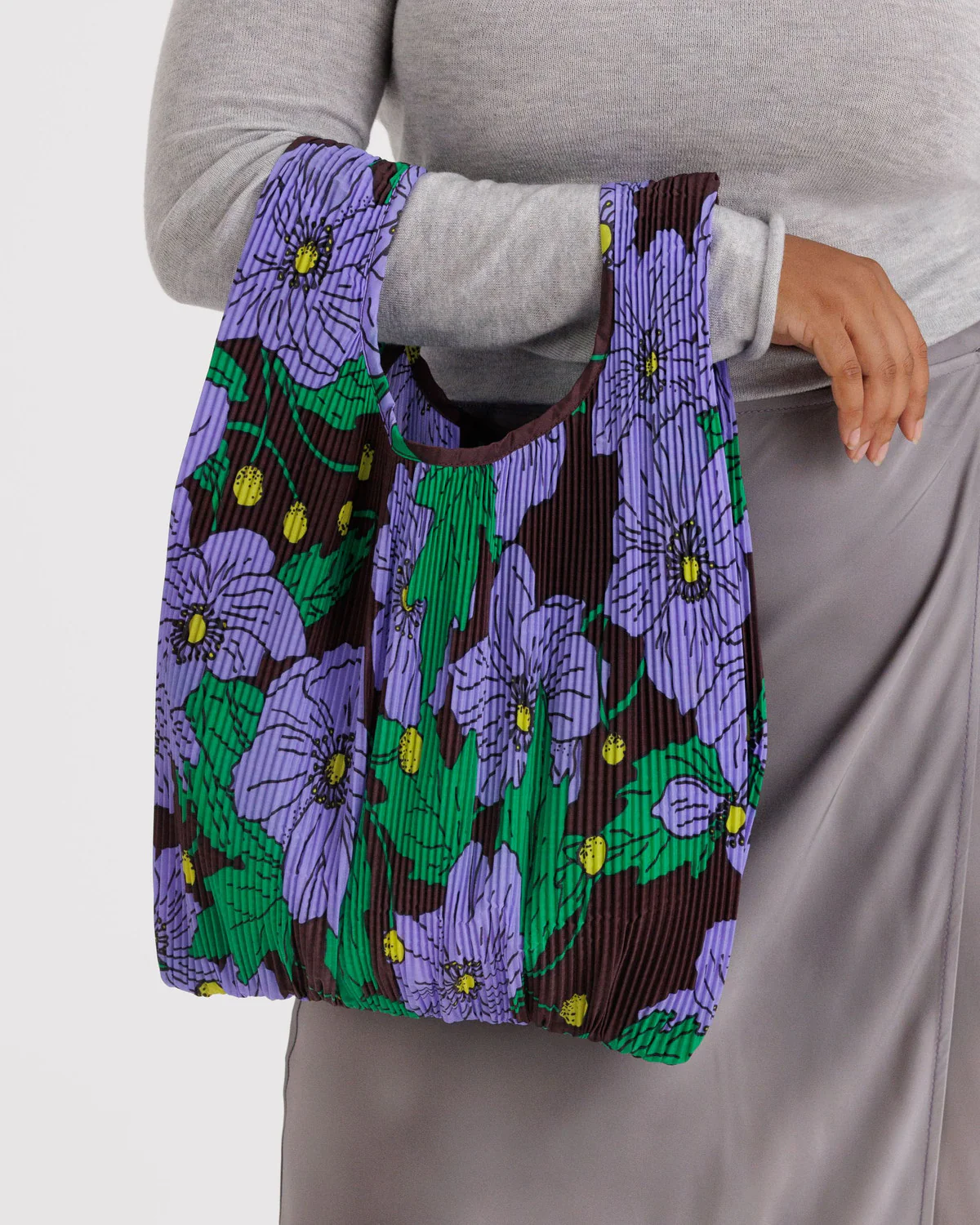 Pleated Baggu- Maroon Poppy - Image 2