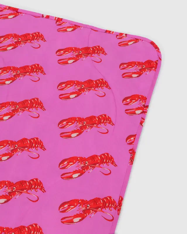 Puffy Picnic Blanket- Pink Lobster - Image 2