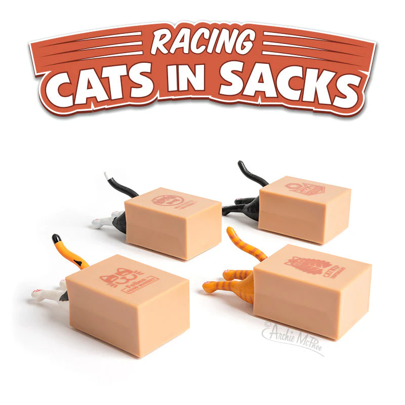 Racing Cat in Sacks