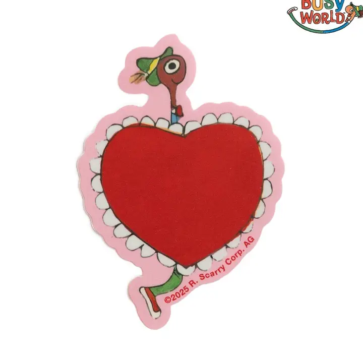 Richard Scarry Lowly Heart Doily Sticker