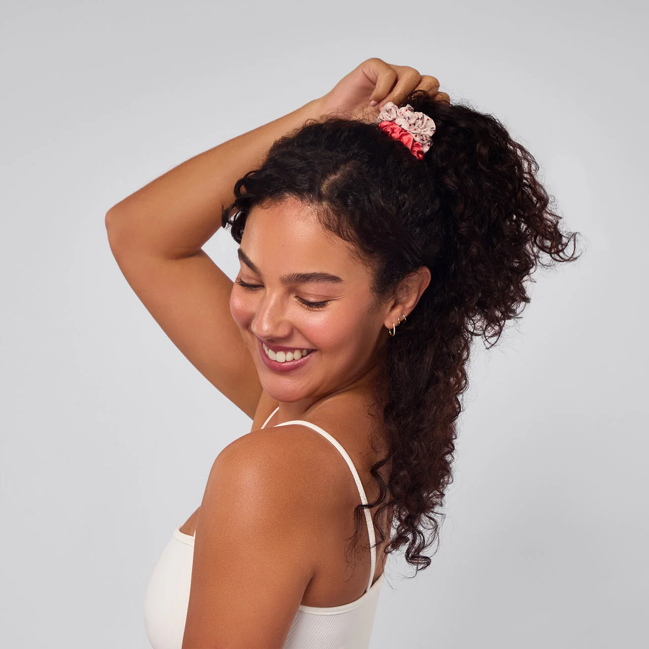 Ruched Satin Scrunchies - Cherry Blossom - Image 2