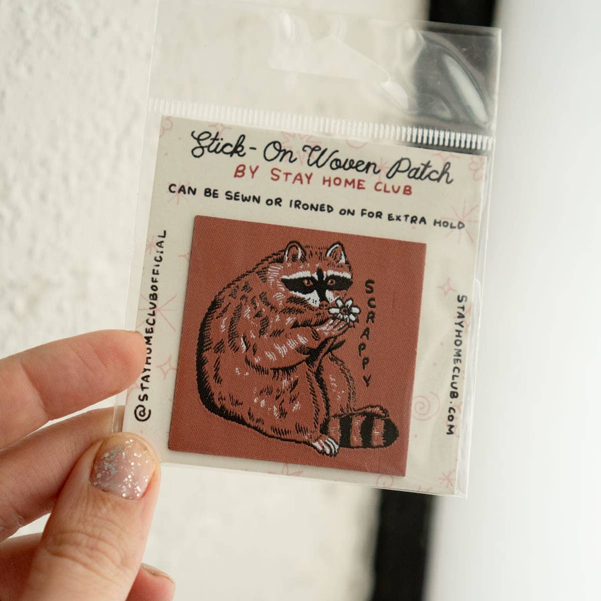 Scrappy Raccoon Woven Sticky Patch - Image 2