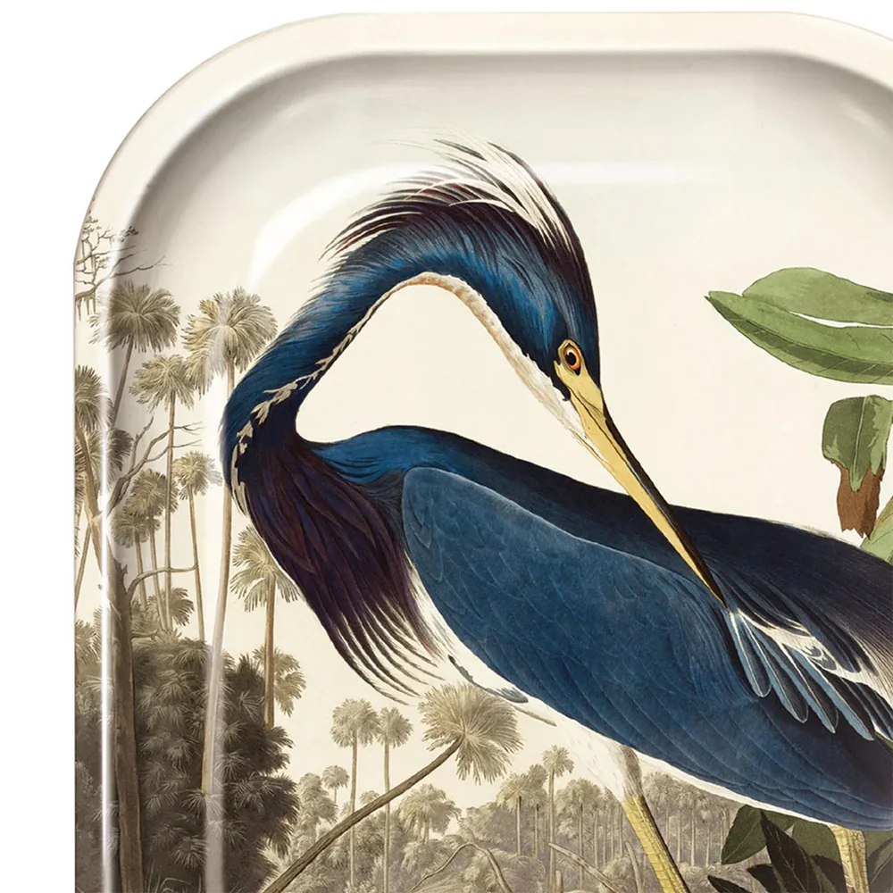 Small Metal Vintage Audubon Louisiana Heron Trinket Tray - Image 2