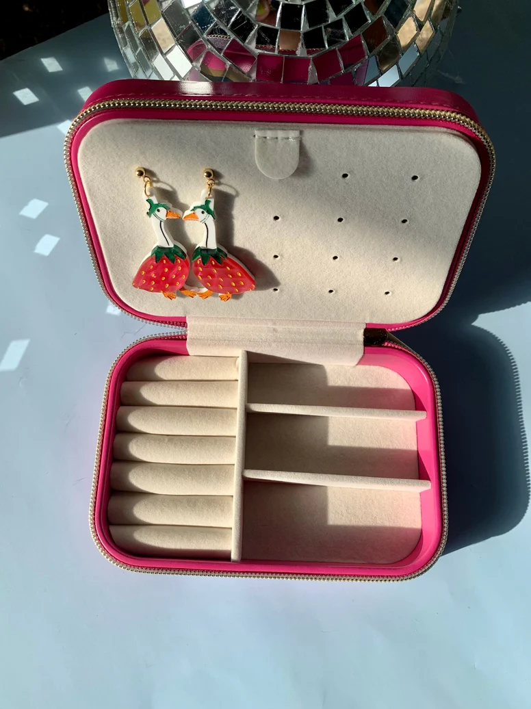 Snake + Strawberry Travel Jewelry Case - Image 2