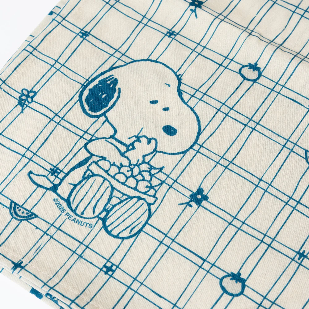 Snoopy Cherry Basket Tea Towel - Blue - Image 2