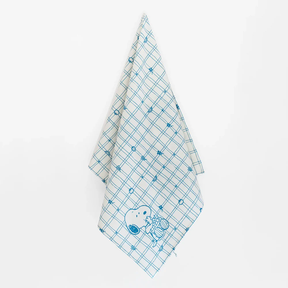 Snoopy Cherry Basket Tea Towel - Blue - Image 3