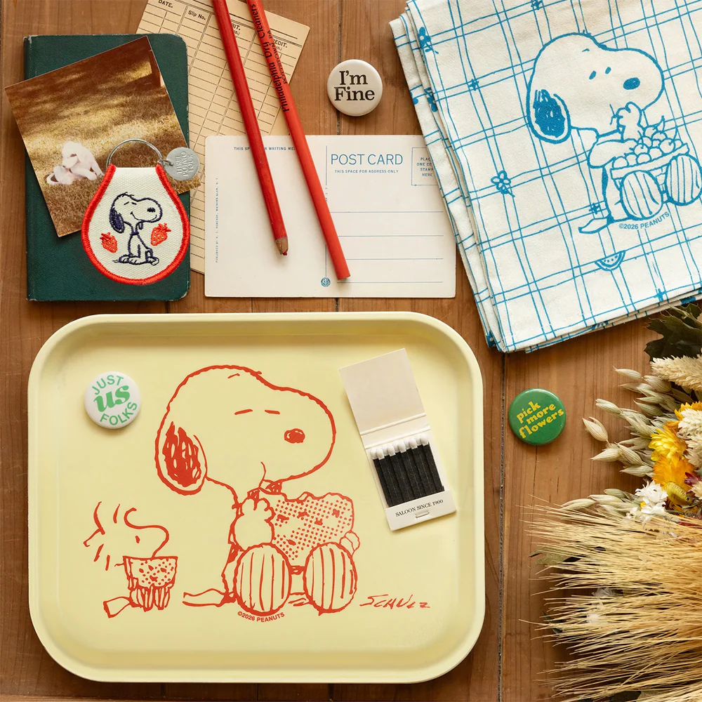 Snoopy Cherry Basket Tea Towel - Blue - Image 4