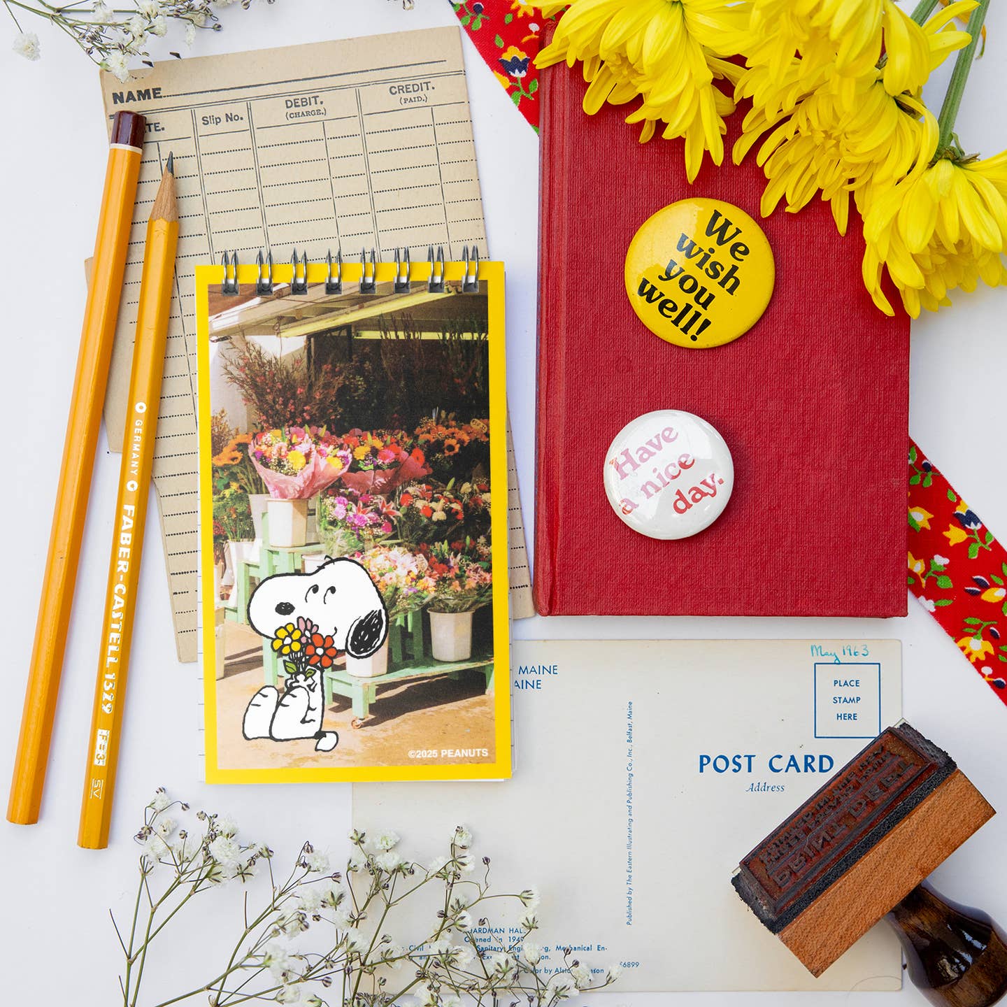 Snoopy Flower Bouquet Mini Memo Pad - Image 3