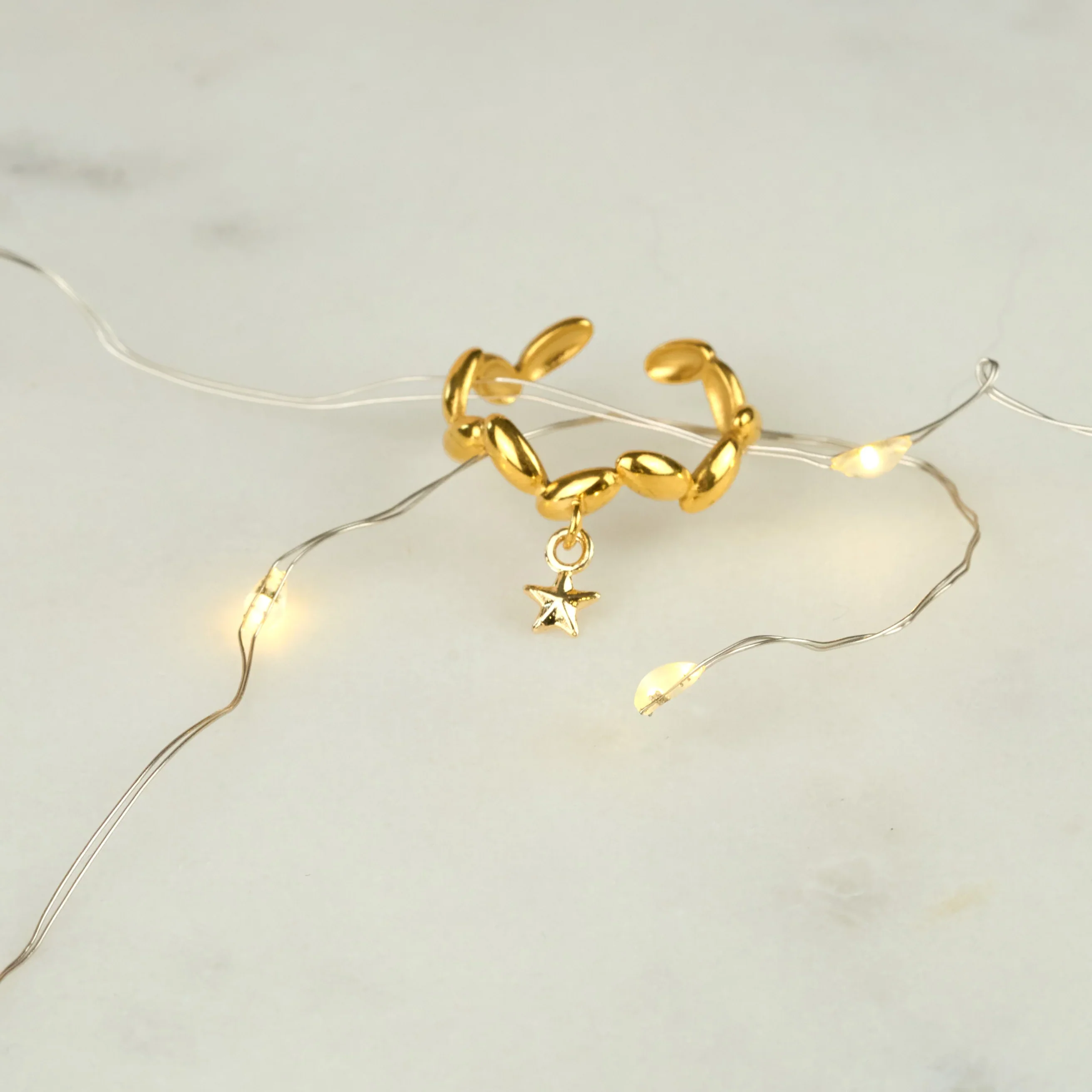 Star Charm Ring- 18K Gold Plated