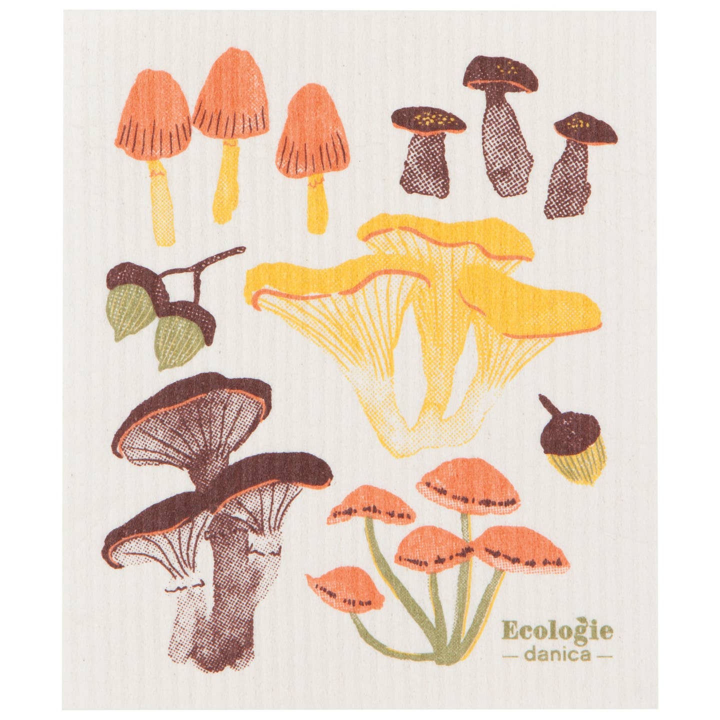Swedish Dish Cloth- Field Mushrooms