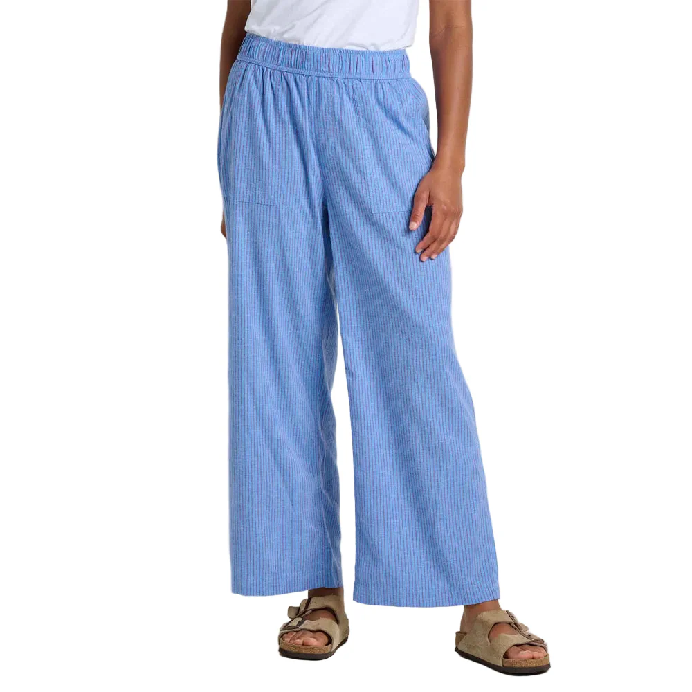 Taj Hemp Wide Leg Pant - Blue Jay Railroad Stripe