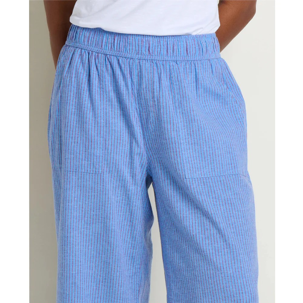 Taj Hemp Wide Leg Pant - Blue Jay Railroad Stripe - Image 3