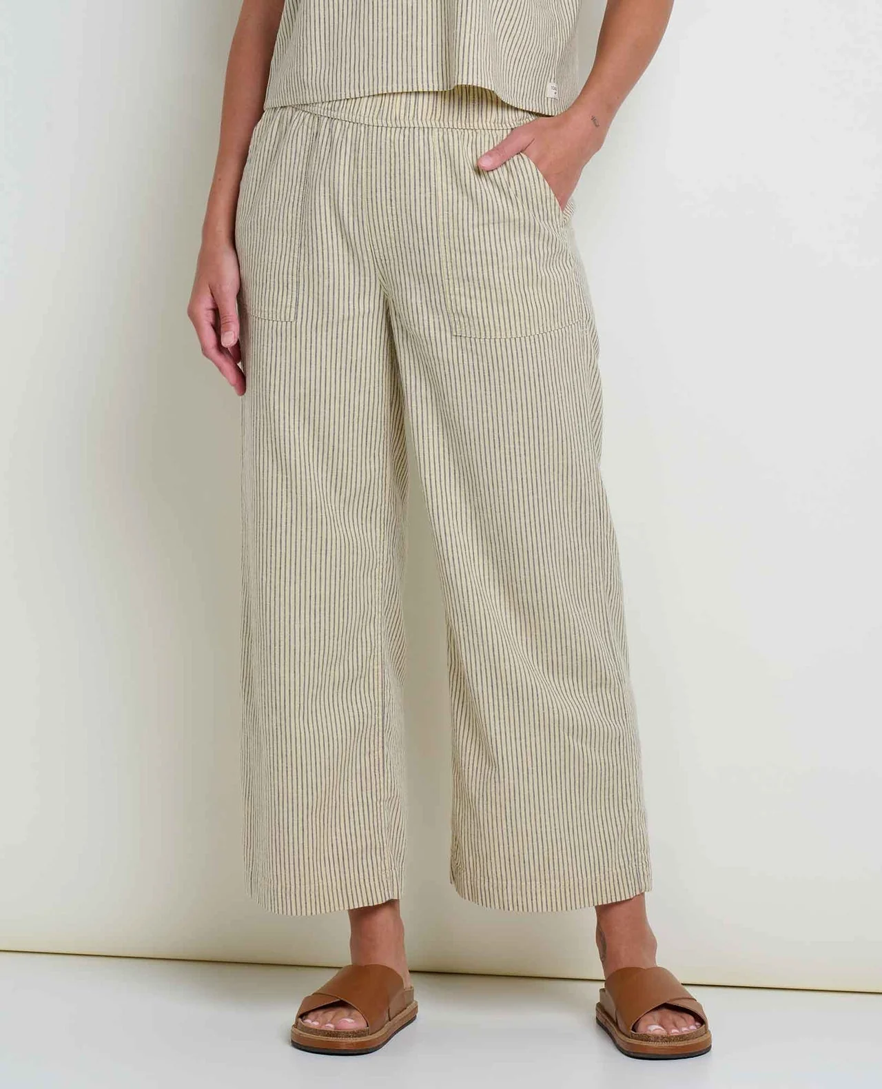 Taj Hemp Wide Leg Pants- Barley Railroad - Image 4