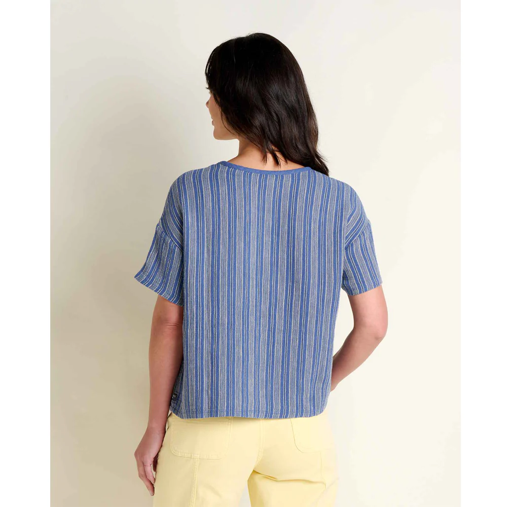 Tate Double Weave SS Blouse - Kyanite Stripe - Image 2