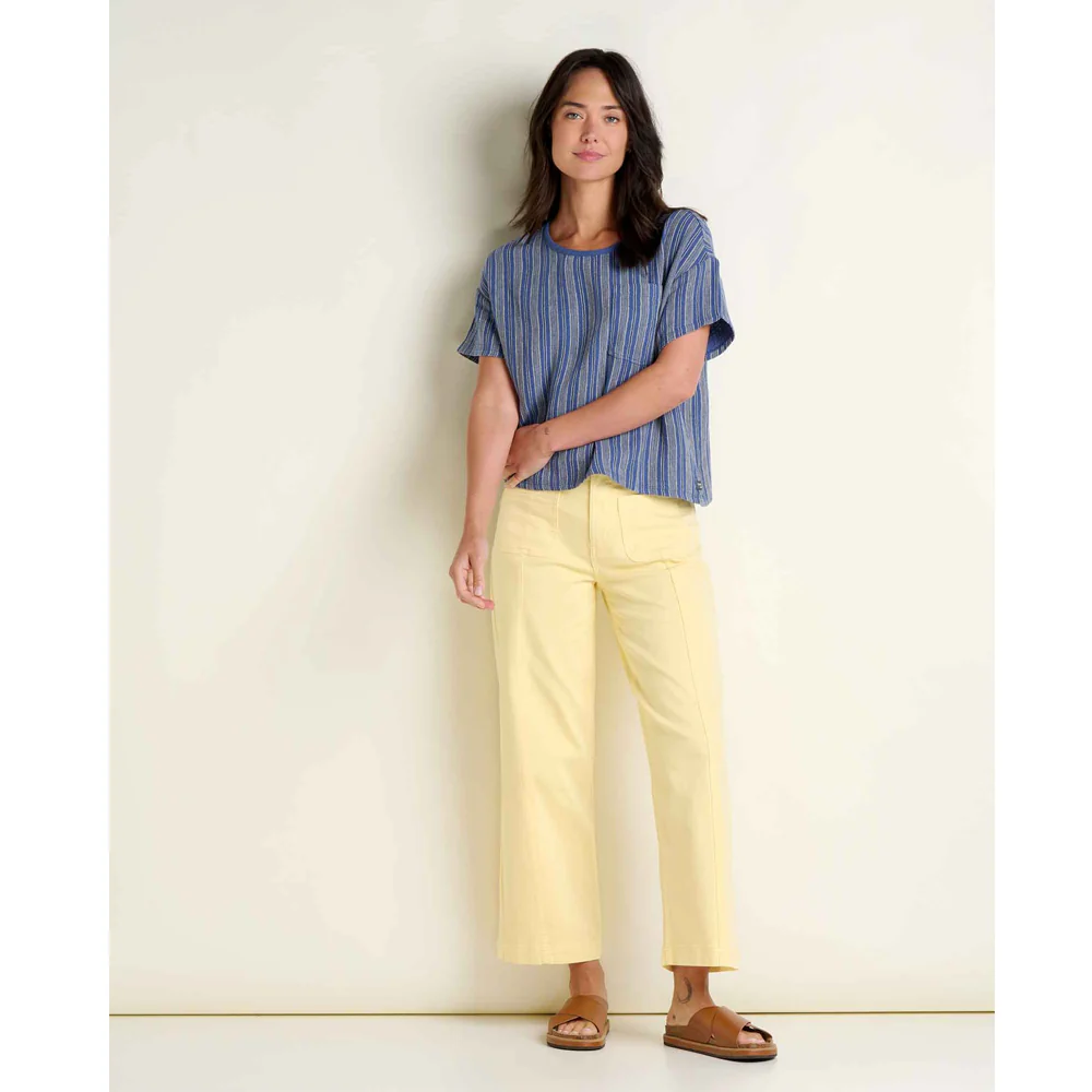 Tate Double Weave SS Blouse - Kyanite Stripe - Image 3