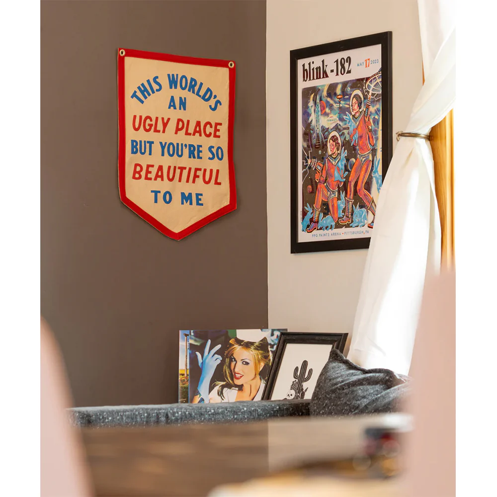 The World's An Ugly Place Camp Flag - Image 2