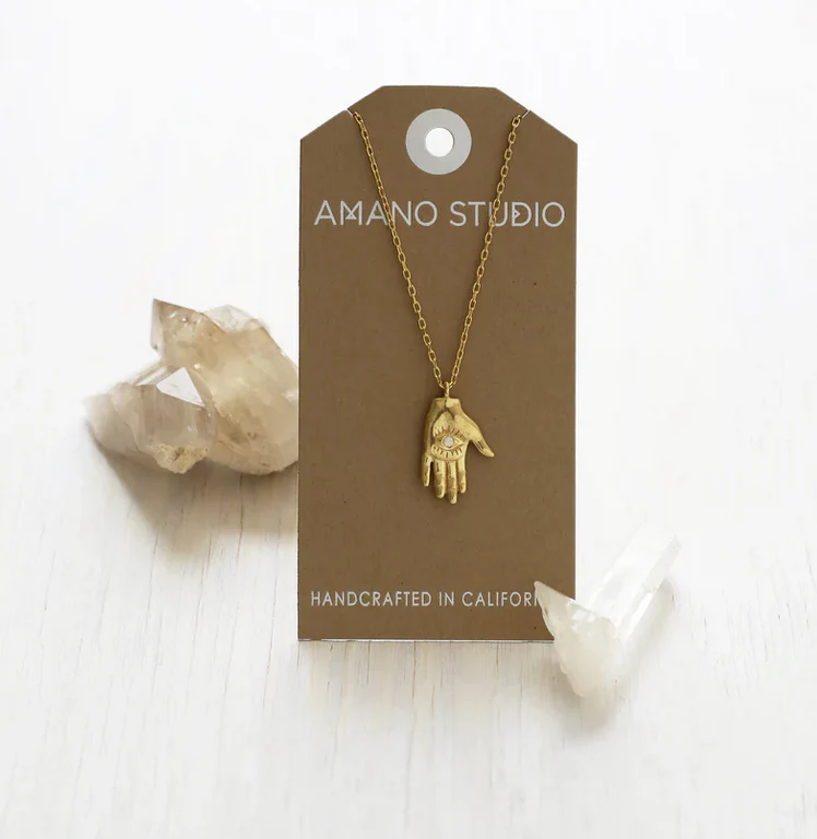 Tiny Mystic Hand Necklace- Opal - Image 3