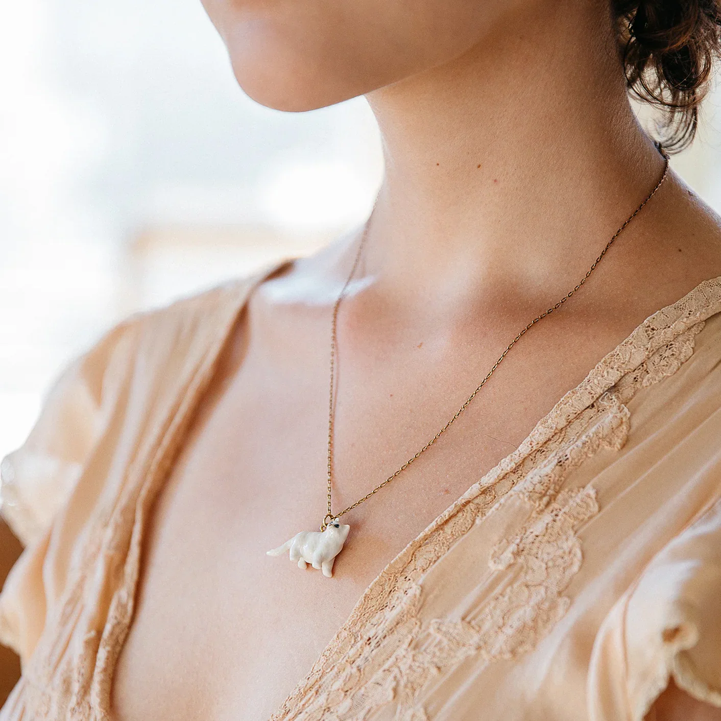 Tiny Persian Cat Necklace