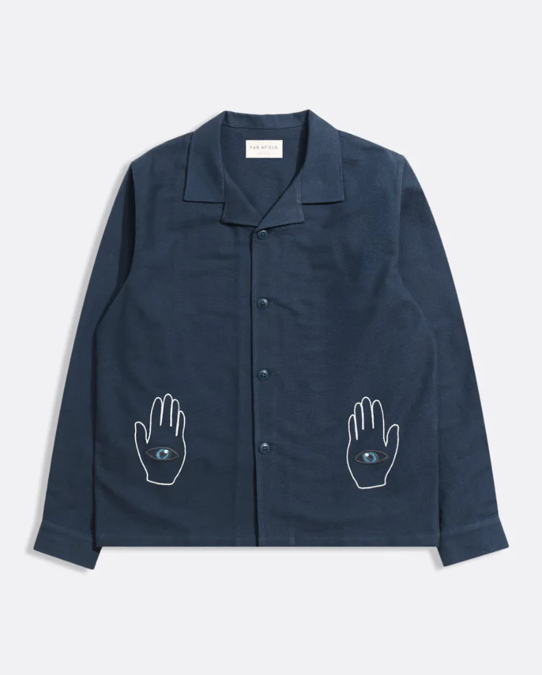 Veloso Shirt- Hand Eye Embroidery- Navy