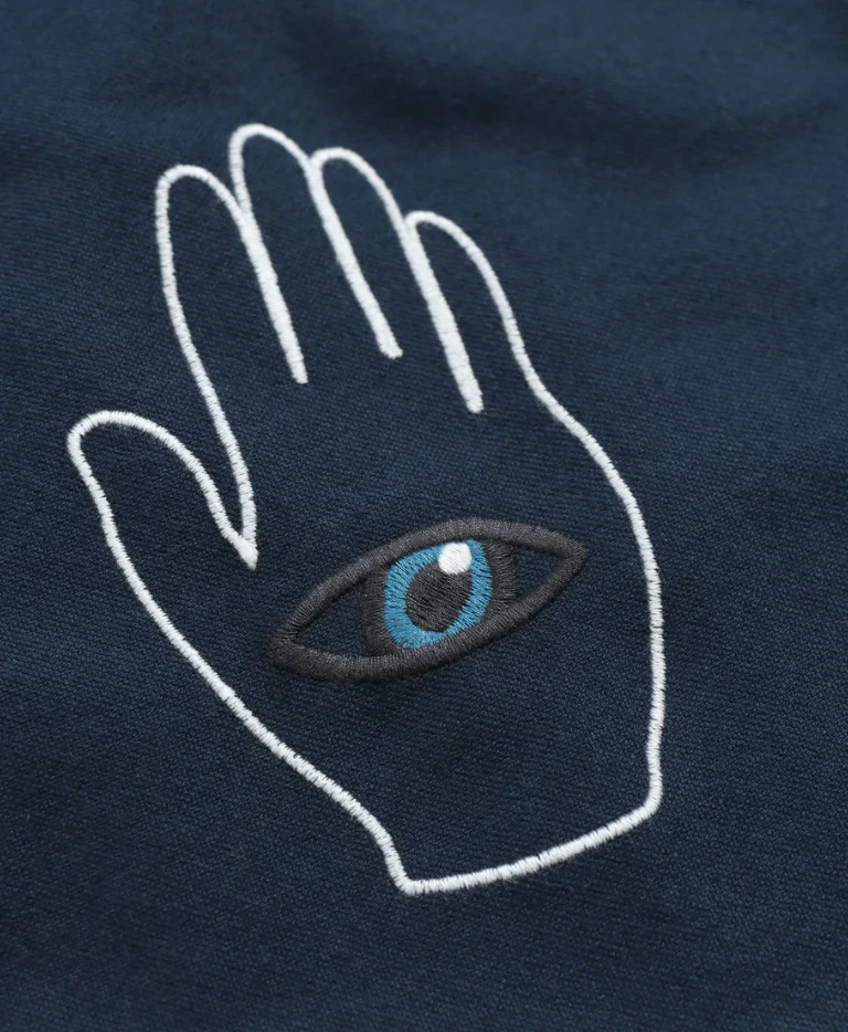 Veloso Shirt- Hand Eye Embroidery- Navy - Image 3