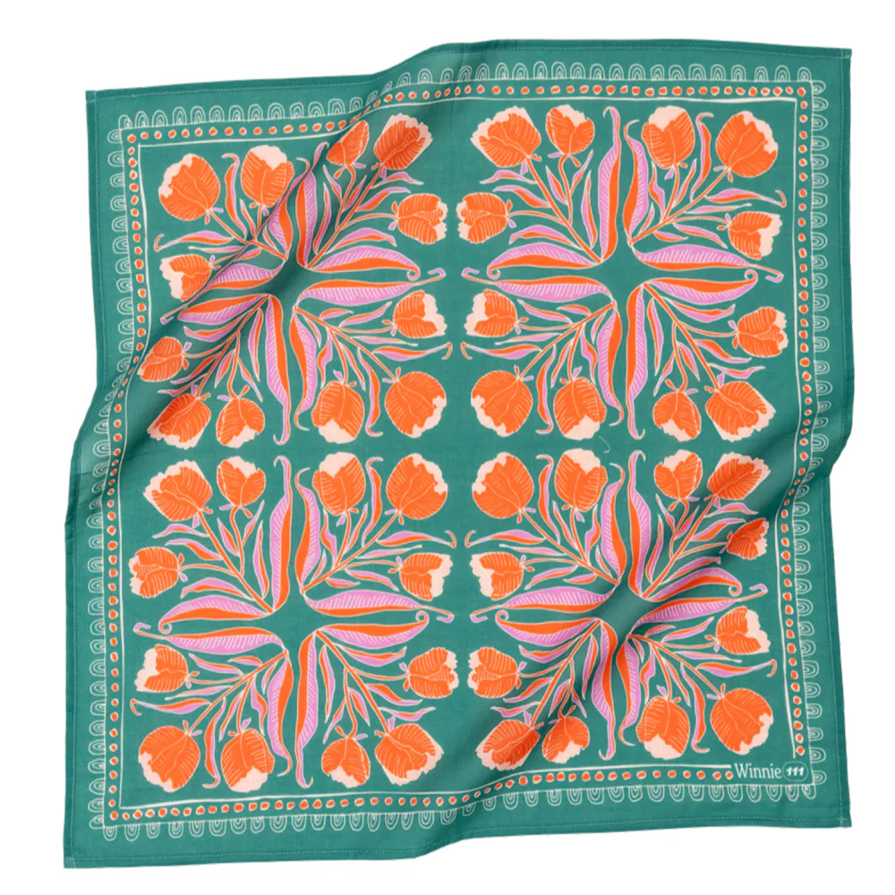 Winnie Screenprinted Bandana - 22"